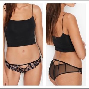 Victoria’s Secret Embroidered & Mesh Keyhole Cheeky Panty Small